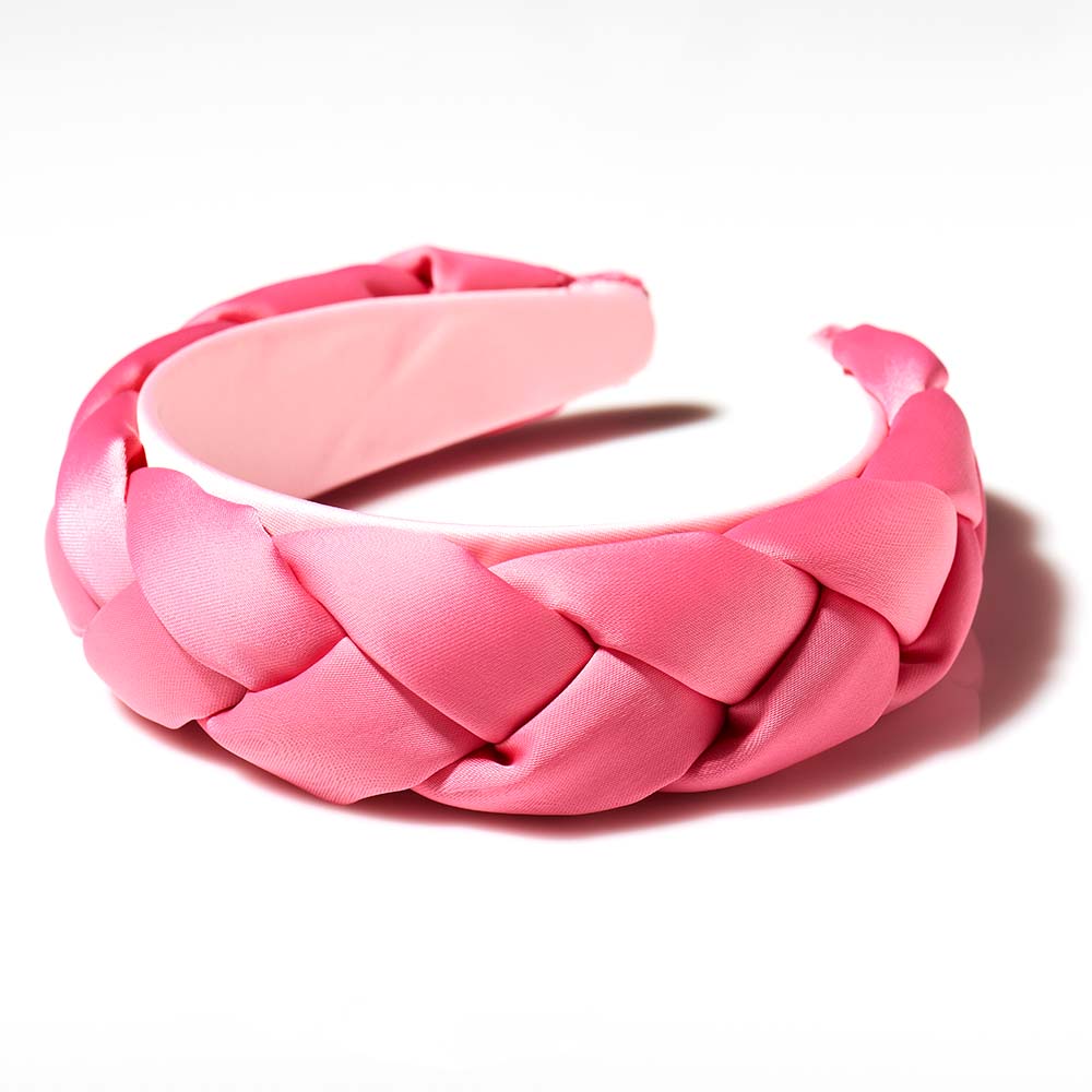 Pink Satin Braided Hair Band,stylish Fashion Hairband,braided